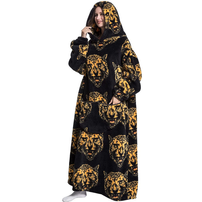 Adult Oversized Wearable Blanket Hoodie-Tiger